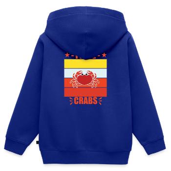 Crabe - crustacé - Sweat Premium à capuche zippé enfant bio - bleu roi - Dos - AI Model Kid Male (0cm)