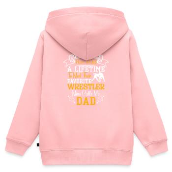 Lutte Lutte Lutteur Cadeau Fils - Sweat Premium à capuche zippé enfant bio - rose - Dos - AI Model Kid Female (0cm)