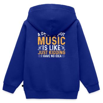 Vinyl Musiker Retro Musik Vinyl Vintage Musizieren - Kinder Premium Organic Zip Hoodie - Royalblau - Hinten - AI Model Kid Male (0cm)
