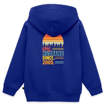 Meilleur mari depuis 2005 - Cadeau d’anniversaire - Sweat Premium à capuche zippé enfant bio - bleu roi - Dos - AI Model Kid Male (0cm)