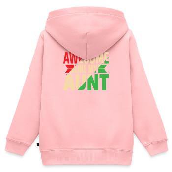 Verrückte Tante Spruch - Kinder Premium Organic Zip Hoodie - Rosa - Hinten - AI Model Kid Female (0cm)