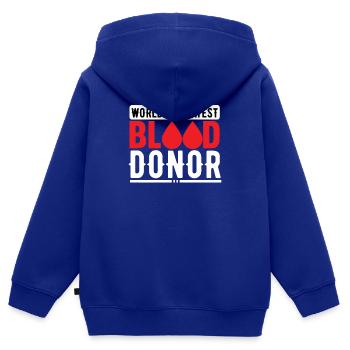 Blood donation Blood donations Blood donors - Kids Premium Organic Zip-up Hoodie - royal blue - Back - AI Model Kid Male (0cm)