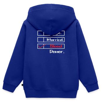 Blood donation Blood donations Blood donors - Kids Premium Organic Zip-up Hoodie - royal blue - Back - AI Model Kid Male (0cm)