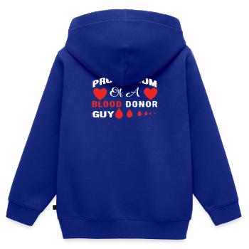 Blood donation Blood donation Blood donor Mama son - Kids Premium Organic Zip-up Hoodie - royal blue - Back - AI Model Kid Male (0cm)
