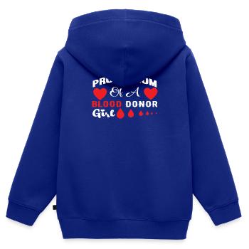 Blood donation Blood donation Blood donor Mama daughter - Kids Premium Organic Zip-up Hoodie - royal blue - Back - AI Model Kid Male (0cm)