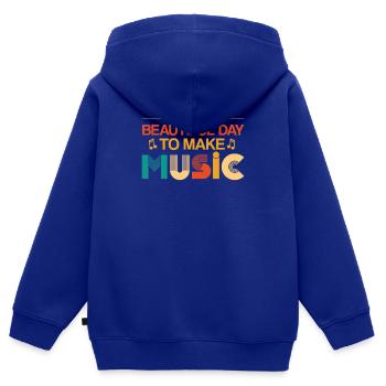 Vinyl Musiker Retro Musik Vinyl Vintage Musizieren - Kinder Premium Organic Zip Hoodie - Royalblau - Hinten - AI Model Kid Male (0cm)