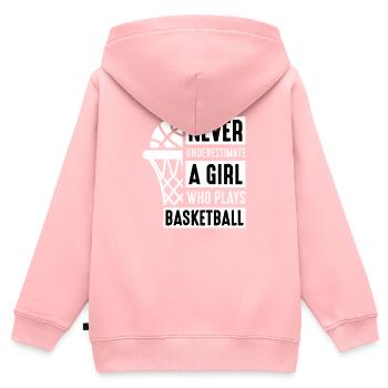Basketball Mädchen Streetball - Kinder Premium Organic Zip Hoodie - Rosa - Hinten - AI Model Kid Female (0cm)