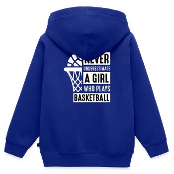 Basketball Mädchen Streetball - Kinder Premium Organic Zip Hoodie - Royalblau - Hinten - AI Model Kid Male (0cm)