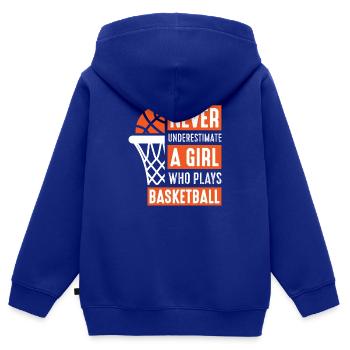 Basketball Mädchen Streetball - Kinder Premium Organic Zip Hoodie - Royalblau - Hinten - AI Model Kid Male (0cm)