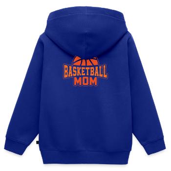 Basketball Mama BBall Dribble Sport Maman - Sweat Premium à capuche zippé enfant bio - bleu roi - Dos - AI Model Kid Male (0cm)