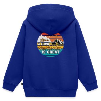 Klettersport Klettern Solo Escalade - Sweat Premium à capuche zippé enfant bio - bleu roi - Dos - AI Model Kid Male (0cm)