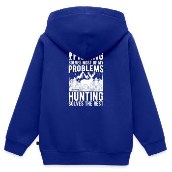Angeln Jagen Fisch Haken Jäger Rute Köder Biss - Kinder Premium Organic Zip Hoodie - Royalblau - Hinten - AI Model Kid Male (0cm)