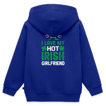Ich liebe meine heiße irische Freundin - Kinder Premium Organic Zip Hoodie - Royalblau - Hinten - AI Model Kid Male (0cm)