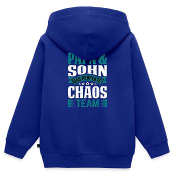 Papa und Söhne Sohn Vater Sohn - Kinder Premium Organic Zip Hoodie - Royalblau - Hinten - AI Model Kid Male (0cm)