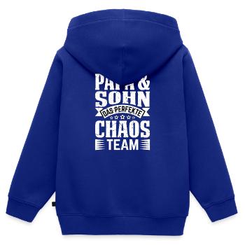 Papa und Söhne Sohn Vater Sohn - Kinder Premium Organic Zip Hoodie - Royalblau - Hinten - AI Model Kid Male (0cm)