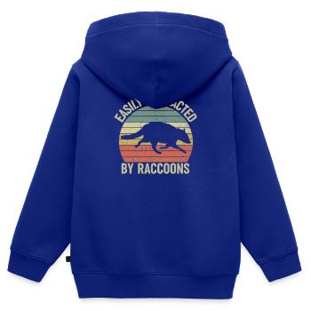 WASCHBÄR Tierliebe Wildtier Zoologie - Kinder Premium Organic Zip Hoodie - Royalblau - Hinten - AI Model Kid Male (0cm)