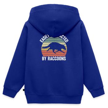WASCHBÄR Tierliebe Wildtier Zoologie - Kinder Premium Organic Zip Hoodie - Royalblau - Hinten - AI Model Kid Male (0cm)
