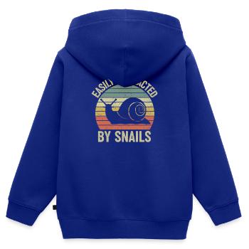 Schnecke Schneckenhaus Liebe Freunde Geschenk - Kinder Premium Organic Zip Hoodie - Royalblau - Hinten - AI Model Kid Male (0cm)