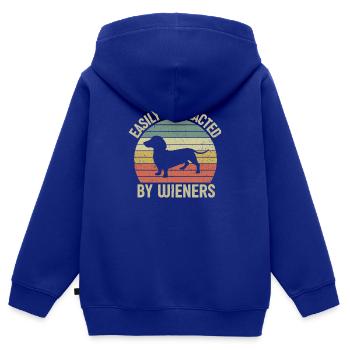 Dachshund Gift Dixie Viennese Doxie Dachshund - Kids Premium Organic Zip-up Hoodie - royal blue - Back - AI Model Kid Male (0cm)