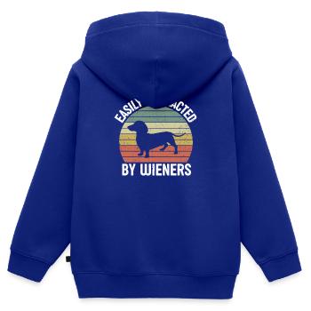Dachshund Geschenk Dixie Wiener Doxie Dackel - Kinder Premium Organic Zip Hoodie - Royalblau - Hinten - AI Model Kid Male (0cm)