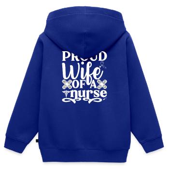 Ehefrau einer Krankenschwester - Kinder Premium Organic Zip Hoodie - Royalblau - Hinten - AI Model Kid Male (0cm)