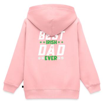 Drapeau irlandais Irlande Racines irlandaises Père irlandais - Sweat Premium à capuche zippé enfant bio - rose - Dos - AI Model Kid Female (0cm)