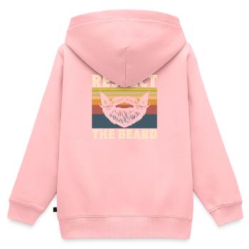 Vollbart und Bartträger Barthaare Schnauzbart - Kinder Premium Organic Zip Hoodie - Rosa - Hinten - AI Model Kid Female (0cm)