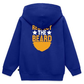 Vollbart und Bartträger Barthaare Schnauzbart - Kinder Premium Organic Zip Hoodie - Royalblau - Hinten - AI Model Kid Male (0cm)