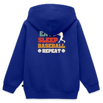 Baseball Herzschlag Spieler Puls Frequenz Sport - Kinder Premium Organic Zip Hoodie - Royalblau - Hinten - AI Model Kid Male (0cm)