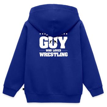 Wrestling Ringen Wrestler Ringer Geschenk - Kinder Premium Organic Zip Hoodie - Royalblau - Hinten - AI Model Kid Male (0cm)