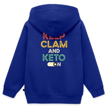 Keto Diet - Kids Premium Organic Zip-up Hoodie - royal blue - Back - AI Model Kid Male (0cm)
