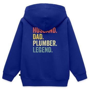 Ingénieur Chauffage Pompe Soupape Régulateur de pression Papa Père - Sweat Premium à capuche zippé enfant bio - bleu roi - Dos - AI Model Kid Male (0cm)