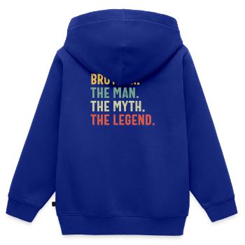 Bruderherz Beste Freunde Bruder Geschenkidee - Kinder Premium Organic Zip Hoodie - Royalblau - Hinten - AI Model Kid Male (0cm)