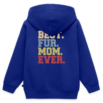 Fell mama Hundemama und Hundepfote - Kinder Premium Organic Zip Hoodie - Royalblau - Hinten - AI Model Kid Male (0cm)