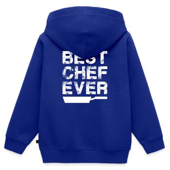 Chef Beanie Chef Cuisine Cinq Étoiles Or 5 - Sweat Premium à capuche zippé enfant bio - bleu roi - Dos - AI Model Kid Male (0cm)