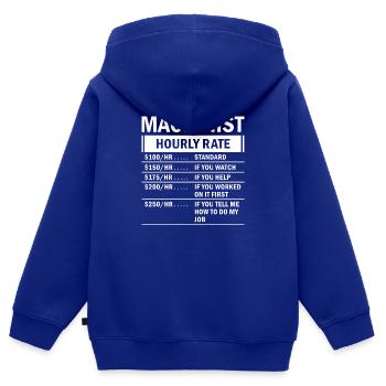 Machine operator plant operator gift - Kids Premium Organic Zip-up Hoodie - royal blue - Back - AI Model Kid Male (0cm)