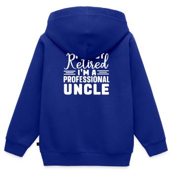 Meilleur oncle Bad Influence Cadeau de famille - Sweat Premium à capuche zippé enfant bio - bleu roi - Dos - AI Model Kid Male (0cm)