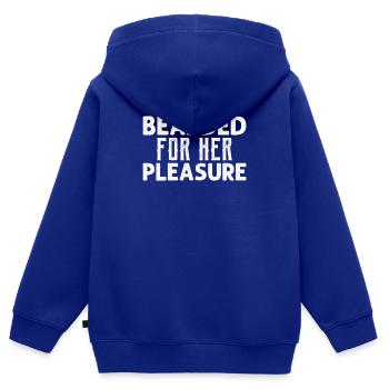 Vollbart und Bartträger Barthaare Schnauzbart - Kinder Premium Organic Zip Hoodie - Royalblau - Hinten - AI Model Kid Male (0cm)