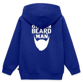Vollbart Bartträger Rote Barthaare Rothaariger - Kinder Premium Organic Zip Hoodie - Royalblau - Hinten - AI Model Kid Male (0cm)