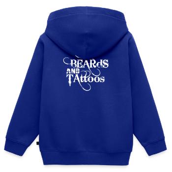 Tattoo Bart Papa Cool Tätowiert Kunst - Kinder Premium Organic Zip Hoodie - Royalblau - Hinten - AI Model Kid Male (0cm)