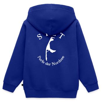 Sylt - Kinder Premium Organic Zip Hoodie - Royalblau - Hinten - AI Model Kid Male (0cm)