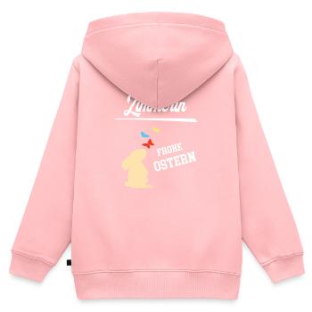 Zimmerin Frohe Ostern Ostergeschenk Zimmerei - Kinder Premium Organic Zip Hoodie - Rosa - Hinten - AI Model Kid Female (0cm)