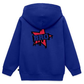 Bro Star - Sweat Premium à capuche zippé enfant bio - bleu roi - Dos - AI Model Kid Male (0cm)