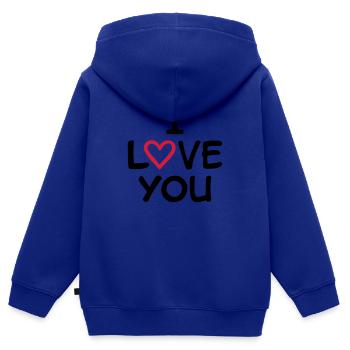 I love you - Kinder Premium Organic Zip Hoodie - Royalblau - Hinten - AI Model Kid Male (0cm)
