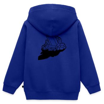 Clipart Schatten Kristall - Kinder Premium Organic Zip Hoodie - Royalblau - Hinten - AI Model Kid Male (0cm)
