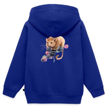 Hazel dormouse - Kids Premium Organic Zip-up Hoodie - royal blue - Back - AI Model Kid Male (0cm)