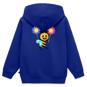 Cartoon Bumble Bee - Kids Premium Organic Zip-up Hoodie - royal blue - Back - AI Model Kid Male (0cm)