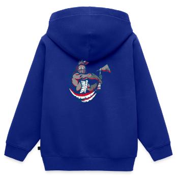 indianer - Kinder Premium Organic Zip Hoodie - Royalblau - Hinten - AI Model Kid Male (0cm)