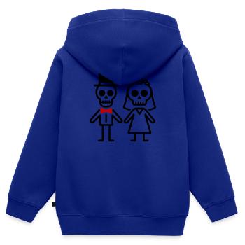 Ehepaar Hochzeit Skelett - Kinder Premium Organic Zip Hoodie - Royalblau - Hinten - AI Model Kid Male (0cm)