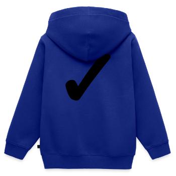 Ok - Oui - Alright - Fits - Sweat Premium à capuche zippé enfant bio - bleu roi - Dos - AI Model Kid Male (0cm)